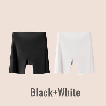 Women High-waist Ice Silk Underwear with Tummy-control Hip-lifting