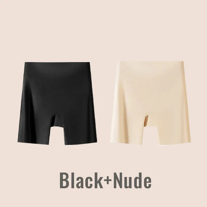 Women High-waist Ice Silk Underwear with Tummy-control Hip-lifting