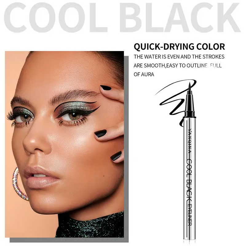 【YANQINA】Long-lasting eyeliner -lightweight,waterproof,vegan,cruelty-free,24-hour smooth application,ultra- creamy and silky smooth texture.
